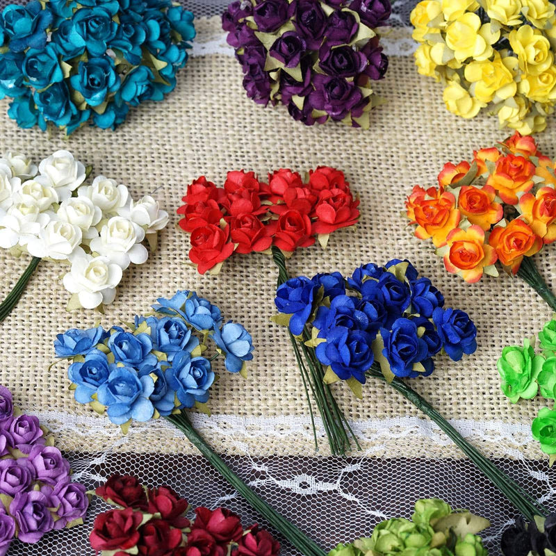 144 Mini Paper Roses Craft Flowers