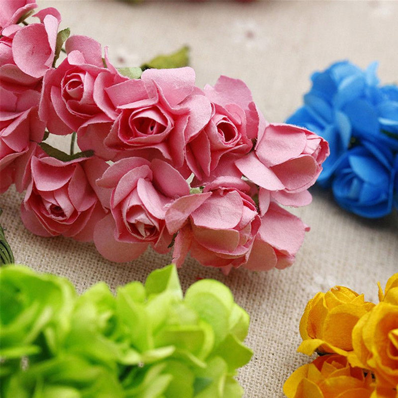 144 Mini Paper Roses Craft Flowers