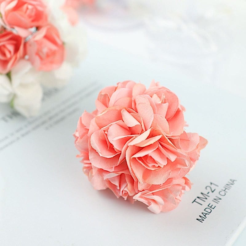 144 Mini Paper Roses Craft Flowers