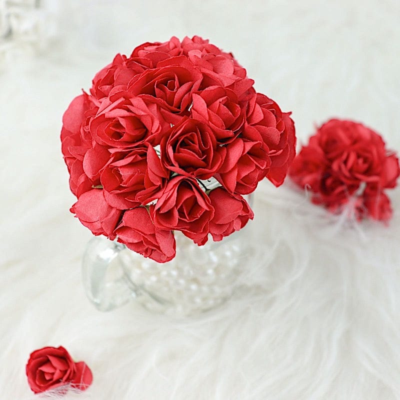 144 Mini Paper Roses Craft Flowers