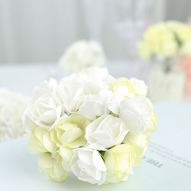 144 Mini Paper Roses Craft Flowers