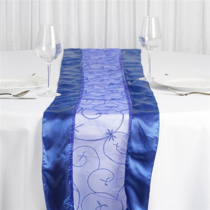 14x108" Embroidered Table Runner Wedding Decorations RUN_EMB_ROY