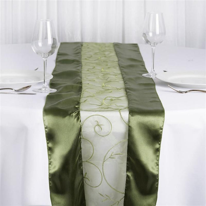 14x108" Embroidered Table Runner Wedding Decorations RUN_EMB_WILL