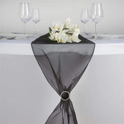 14x108" Organza Table Top Runner Wedding Decorations RUN_ORGZ_BLK