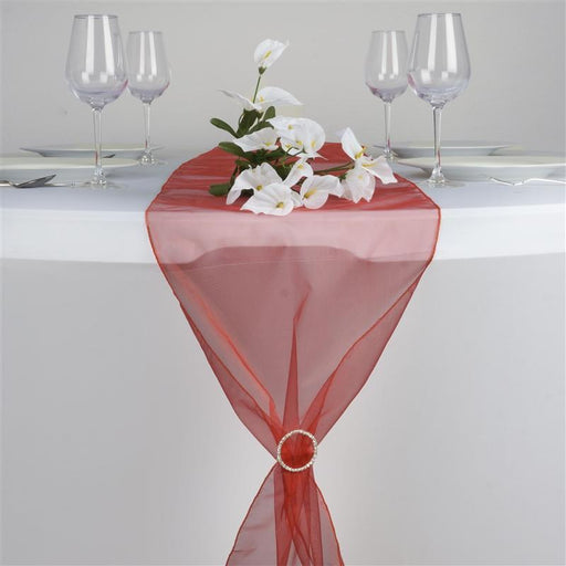 14x108" Organza Table Top Runner Wedding Decorations RUN_ORGZ_BRNT