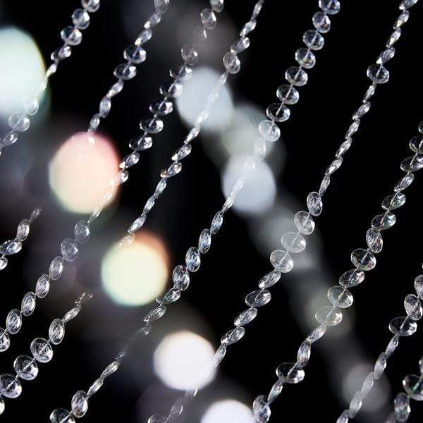 15 ft Ceiling Drape Curtain Crystal Beaded Backdrop - Iridescent