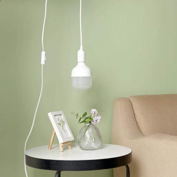 15 ft Hanging Pendant Light Cord Extension with Switch - White LED_LANT_CORD