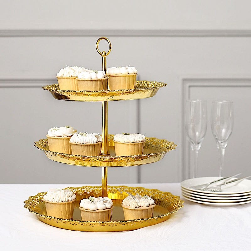 Ynzeyx 3 Stks Cake Stand, Ronde Goud Metalen Dessert Cupcake Stands Ynzeyx 3 Stks Cake Stand, Ronde Goud Metalen Dessert Cupcake Stands