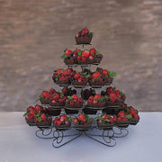 15" tall 5 Tier Metal Cupcake Holder Dessert Stand - Silver CAKE_MET_003_L_SILV