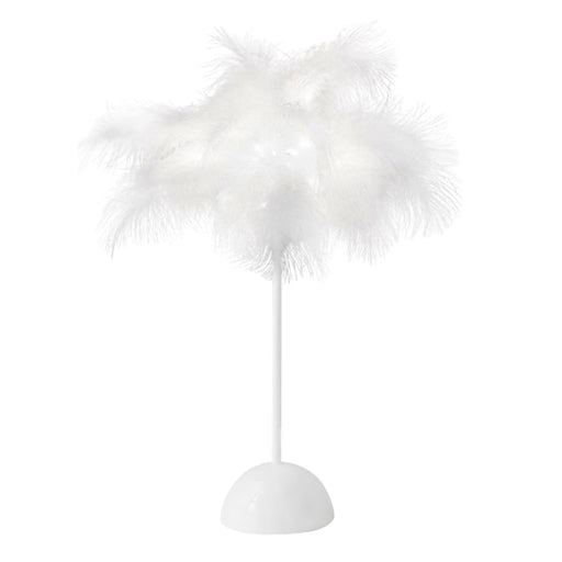 15" Tall Feather Desk Lamp Decorative LED Light Table Centerpiece - White LED_OST01_S_WHT