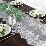 15" x 117" Premium Lace Table Runner with Scalloped Edges