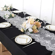 15" x 117" Premium Lace Table Runner with Scalloped Edges