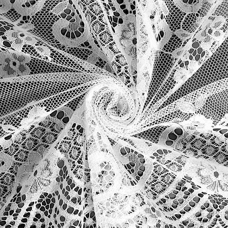 15" x 117" Premium Lace Table Runner with Scalloped Edges