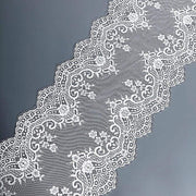 15" x 117" Premium Lace Table Runner with Scalloped Edges