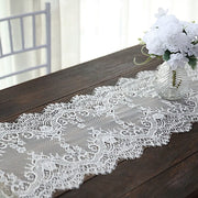 15" x 117" Premium Lace Table Runner with Scalloped Edges