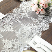 15" x 117" Premium Lace Table Runner with Scalloped Edges