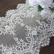 15" x 117" Premium Lace Table Runner with Scalloped Edges