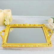 15"x10" Metallic Rectangular Mirrored Vanity Serving Tray CHRG_TRAY011_16_GOLD