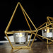 16.5" long 3 Jointed Geometric Stand with Glass Votive Candle Holders