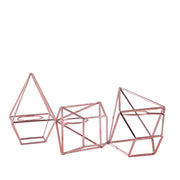 16.5" long 3 Jointed Geometric Stand with Glass Votive Candle Holders IRON_CAND_008_054