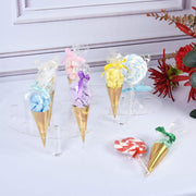 16" Acrylic Mini Ice Cream Cone Holder Party Favor Display Stand - Clear DSP_TR0003_16_CLR