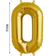 16" Mylar Foil Balloon - Gold Numbers