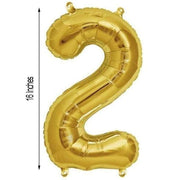 16" Mylar Foil Balloon - Gold Numbers