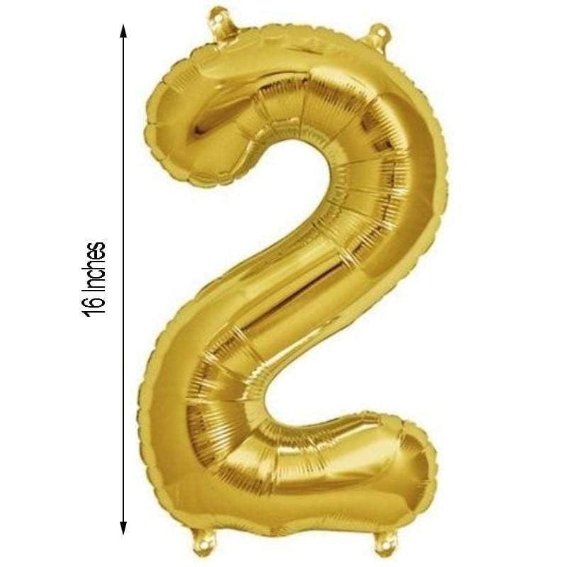 16" Mylar Foil Balloon - Gold Numbers