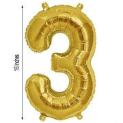 16" Mylar Foil Balloon - Gold Numbers