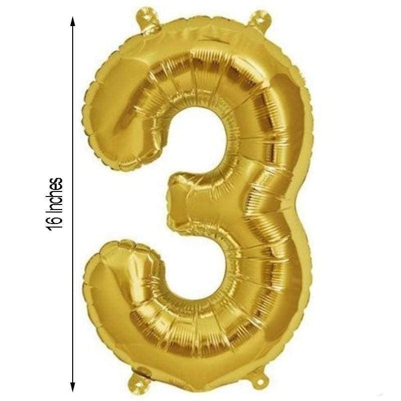 16" Mylar Foil Balloon - Gold Numbers
