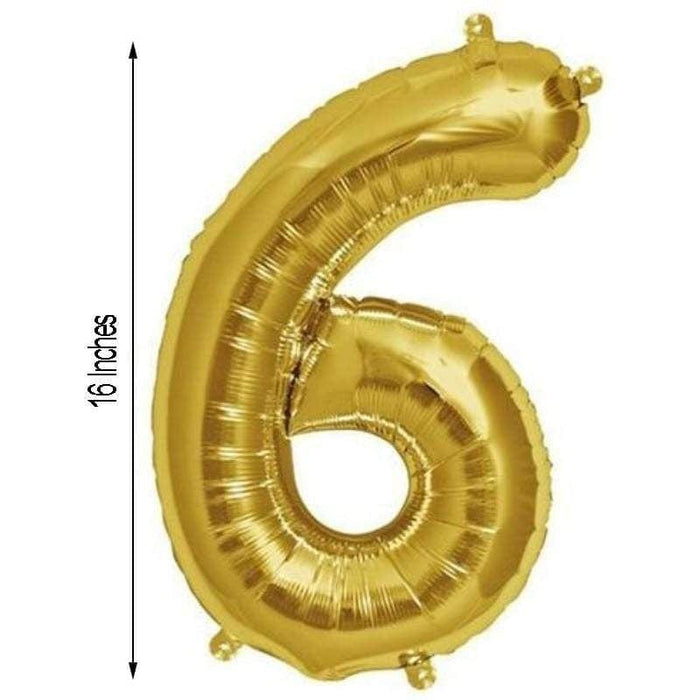 16" Mylar Foil Balloon - Gold Numbers