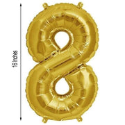 16" Mylar Foil Balloon - Gold Numbers
