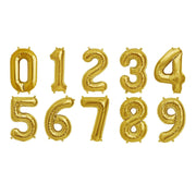 16" Mylar Foil Balloon - Gold Numbers