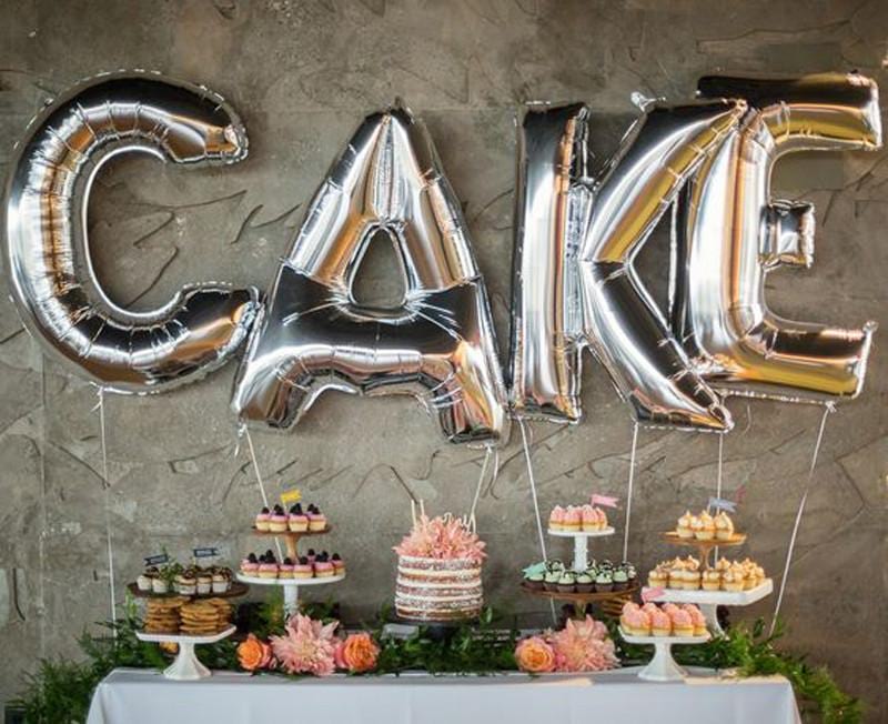 16" Mylar Foil Balloon - Silver Letters