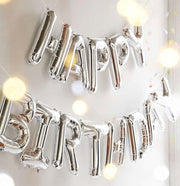 16" Mylar Foil Balloon - Silver Letters