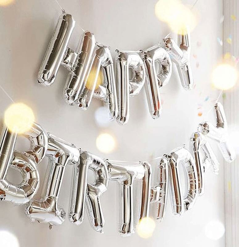 16" Mylar Foil Balloon - Silver Letters