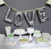 16" Mylar Foil Balloon - Silver Letters