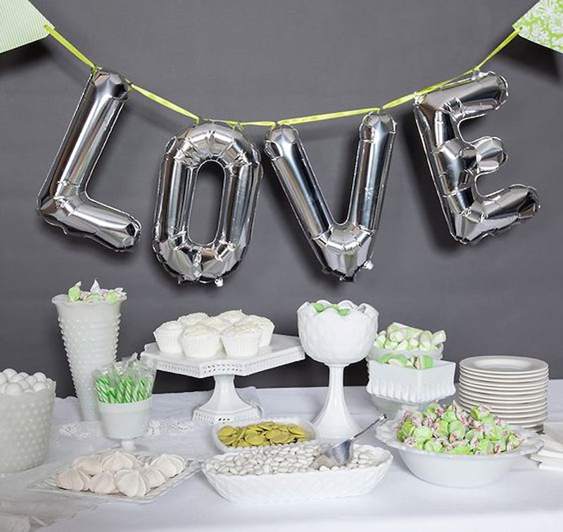 16" Mylar Foil Balloon - Silver Letters