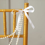16" Pre-Tied Faux Pearl String Beaded Chiavari Chair Back Garland Sash