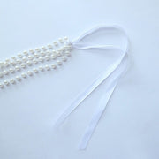 16" Pre-Tied Faux Pearl String Beaded Chiavari Chair Back Garland Sash