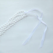 16" Pre-Tied Faux Pearl String Beaded Chiavari Chair Back Garland Sash