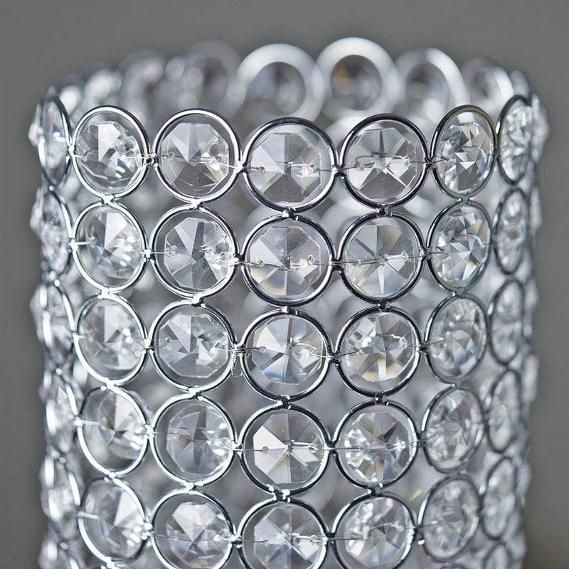 16" tall Faux Crystal Beaded Candle Holder Centerpiece