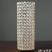 16" tall Faux Crystal Beaded Candle Holder Centerpiece CHDLR_CAND_010_GOLD