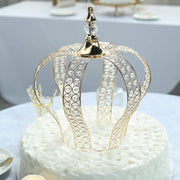 16" tall Metal Crystal Beaded Royal Crown Cake Topper