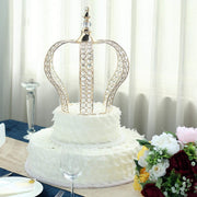 16" tall Metal Crystal Beaded Royal Crown Cake Topper