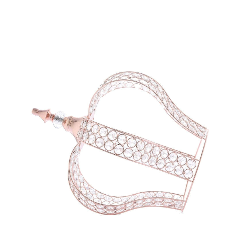 16" tall Metal Crystal Beaded Royal Crown Cake Topper