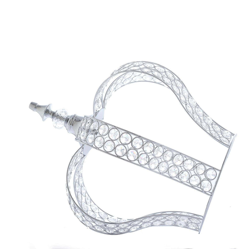 16" tall Metal Crystal Beaded Royal Crown Cake Topper