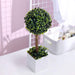 16" tall Plastic Planter Pot with Artificial Boxwood Topiary Ball Tree - White and Green ARTI_POT_001_M_WGRN