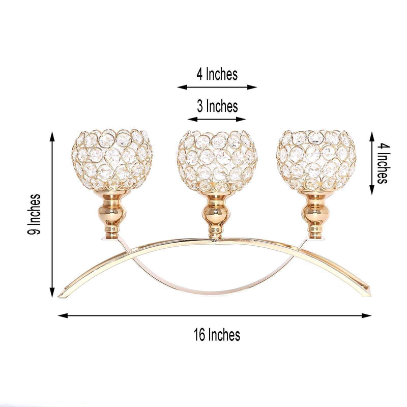 16" wide Candelabra Beaded Globes Candle Holders Centerpiece