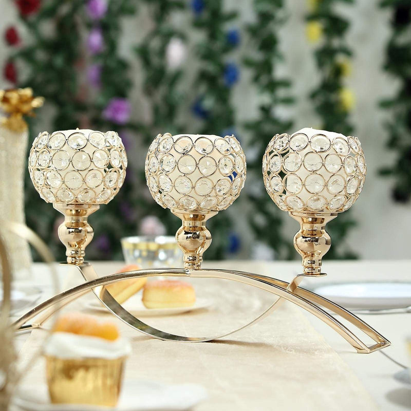 16" wide Candelabra Beaded Globes Candle Holders Centerpiece